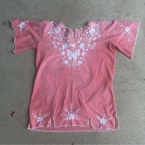 Vintage Short Sleeve Peasant Blouse